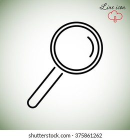 Line icon- loupe