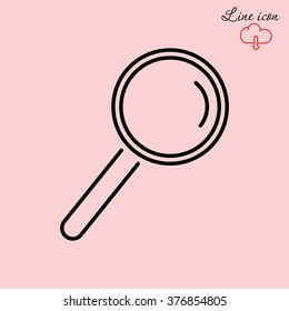 Line icon- loupe