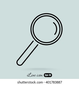 Line icon- loupe