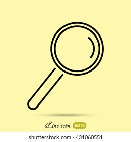 Line icon- loupe