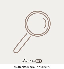 Line icon- loupe