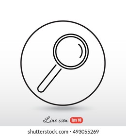 Line icon- loupe