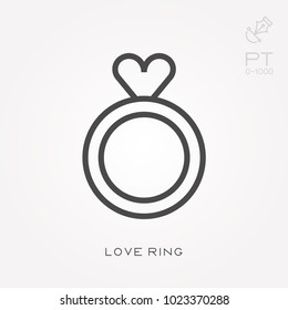 Line icon love ring