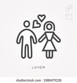 Line icon lover