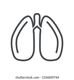 Line icon lung. Simple vector illustration with ability to change.
