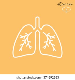 Line icon- lungs  