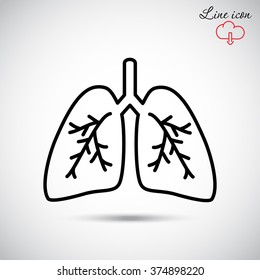 Line icon- lungs  