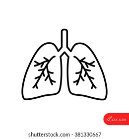 Line icon- lungs  