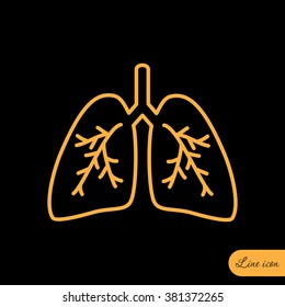 Line icon- lungs  
