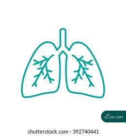 Line icon- lungs  