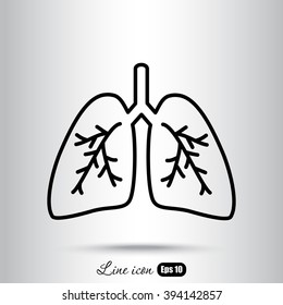 Line icon- lungs  