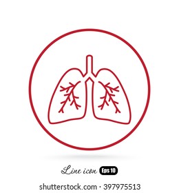 Line icon- lungs  