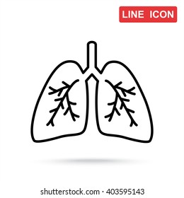 Line icon- lungs  