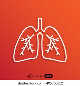 Line icon- lungs  