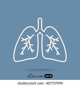 Line icon- lungs  