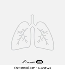 Line icon- lungs  
