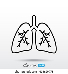 Line icon- lungs  