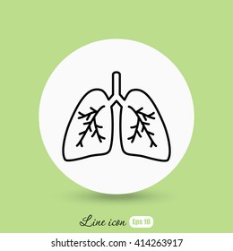 Line icon- lungs  