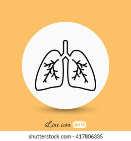 Line icon- lungs  