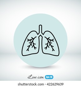 Line icon- lungs  