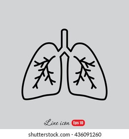 Line icon- lungs  