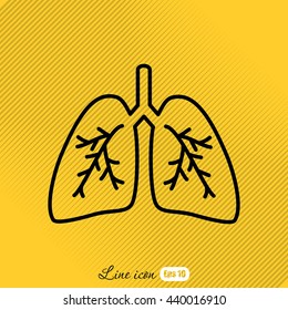 Line icon- lungs  