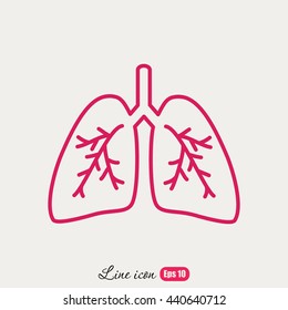 Line icon- lungs  