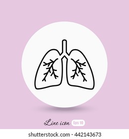 Line icon- lungs  