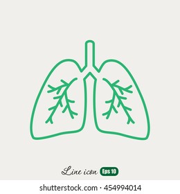 Line icon- lungs  