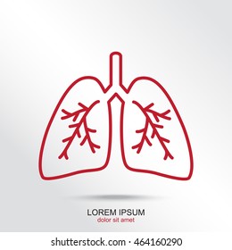 Line icon- lungs  