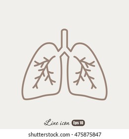 Line icon- lungs  