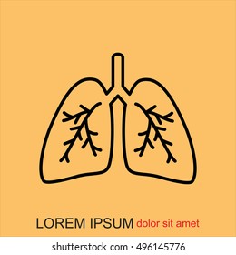 Line icon- lungs  