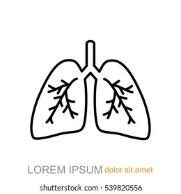 Line icon- lungs  