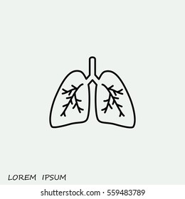 Line icon- lungs  
