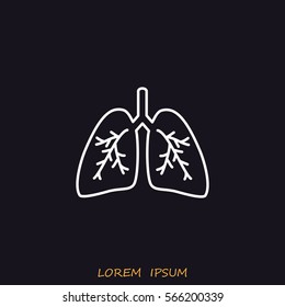 Line icon- lungs  