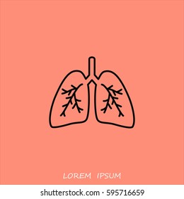 Line icon- lungs  
