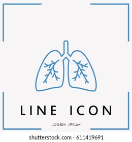 Line icon- lungs  