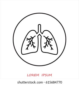 Line icon- lungs  