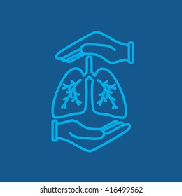 Line icon- lungs  protection