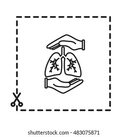 Line icon- lungs  protection