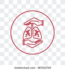 Line icon- lungs  protection