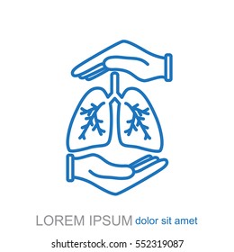 Line icon- lungs  protection