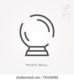 Line icon magic ball