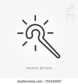Line icon magic stick
