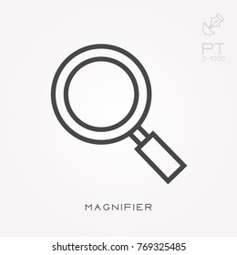 Line icon magnifier
