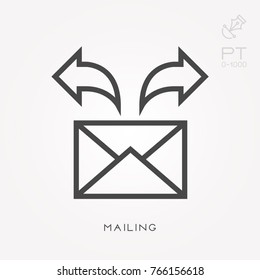 Line icon mailing