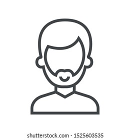Line icon man with beard. Simple vector illustration with ability to change.