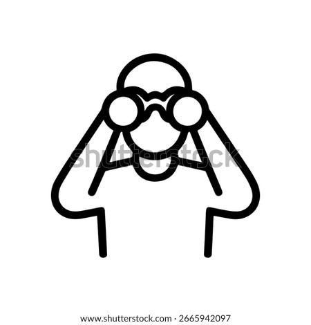 Line icon man with binoculars vector on white background
Vector line icon on white background