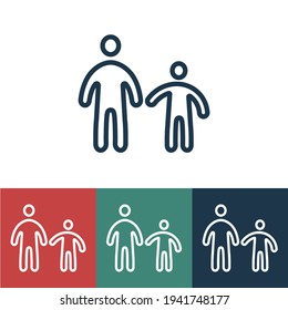 Line icon man with child