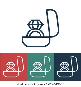 Line icon man with gift ring